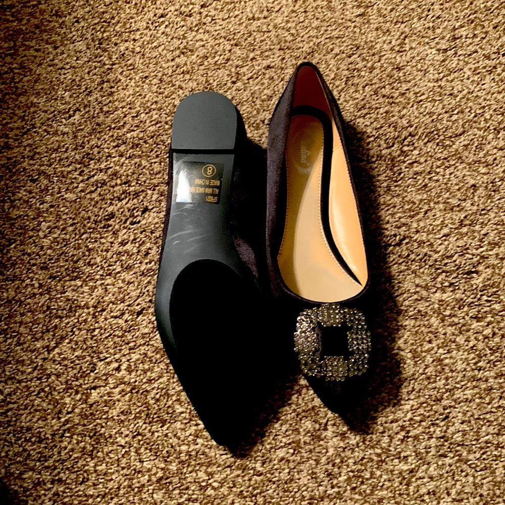 Super cute satin and crystal shoes